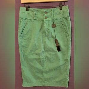 Fresh Ink Vibrant Green Hi-Life Pencil Skirt Cotton Blend